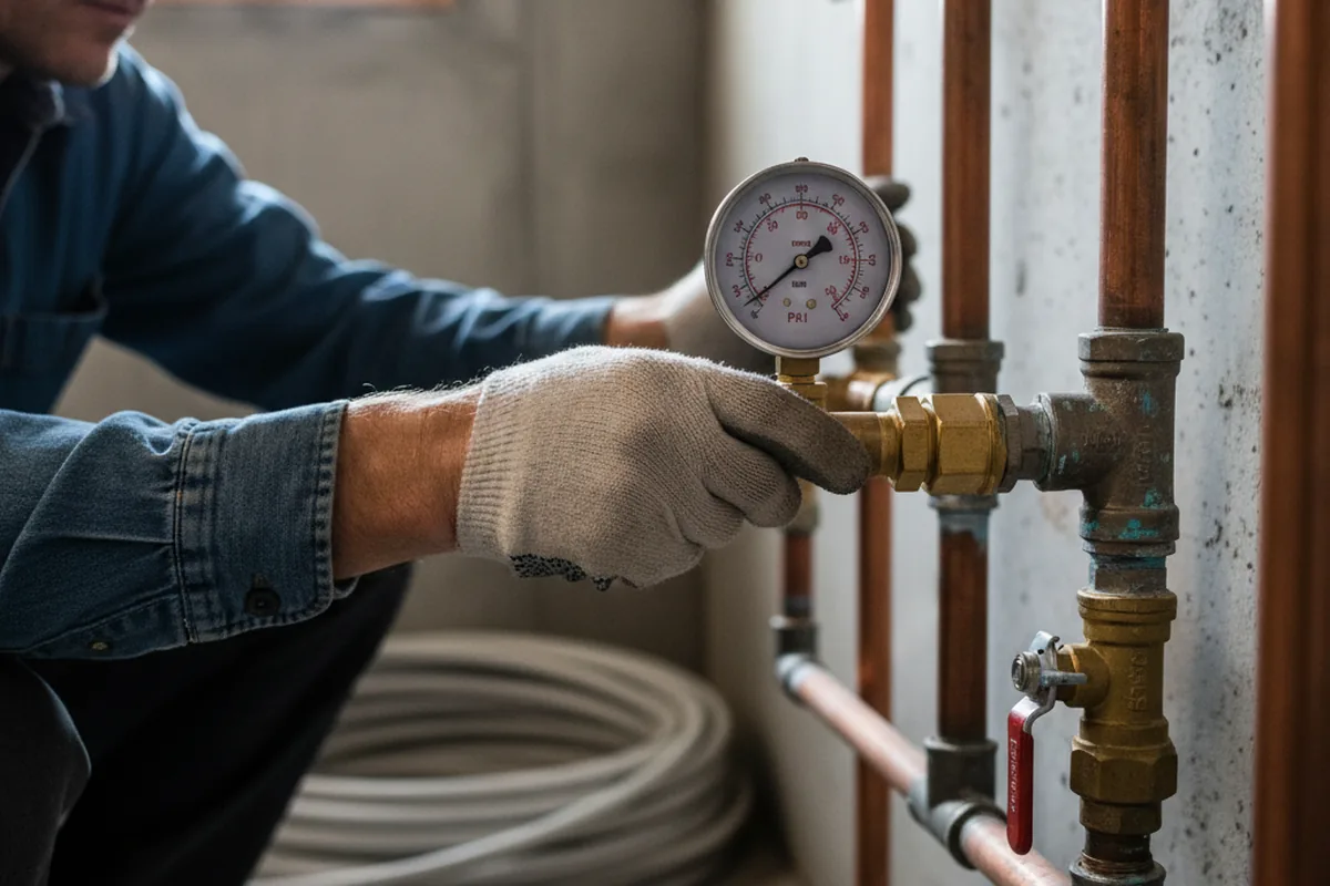 Pressure testing a repaired line during Water Line Repair in Sardis